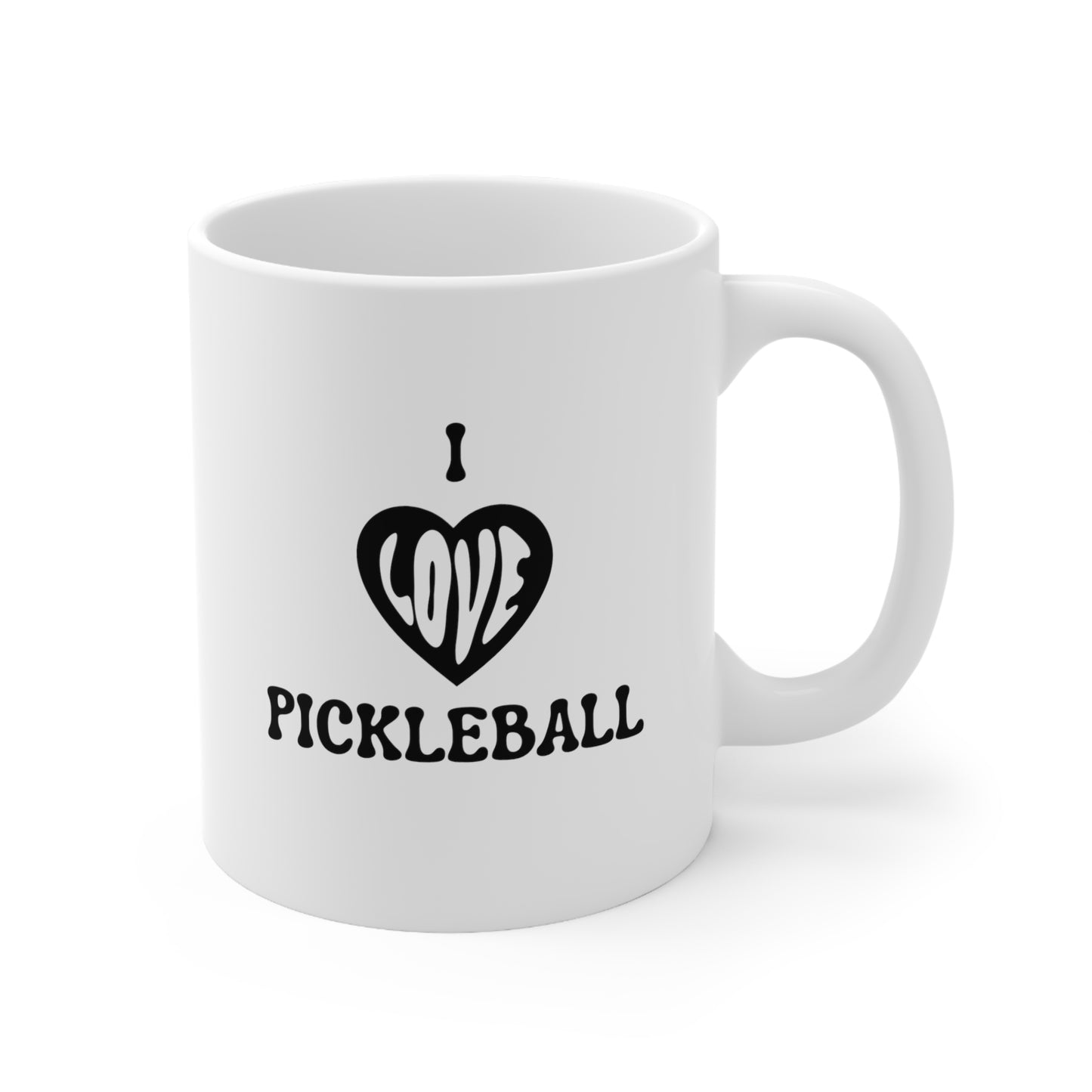 I Love Pickleball 11 Oz White Coffee Mug