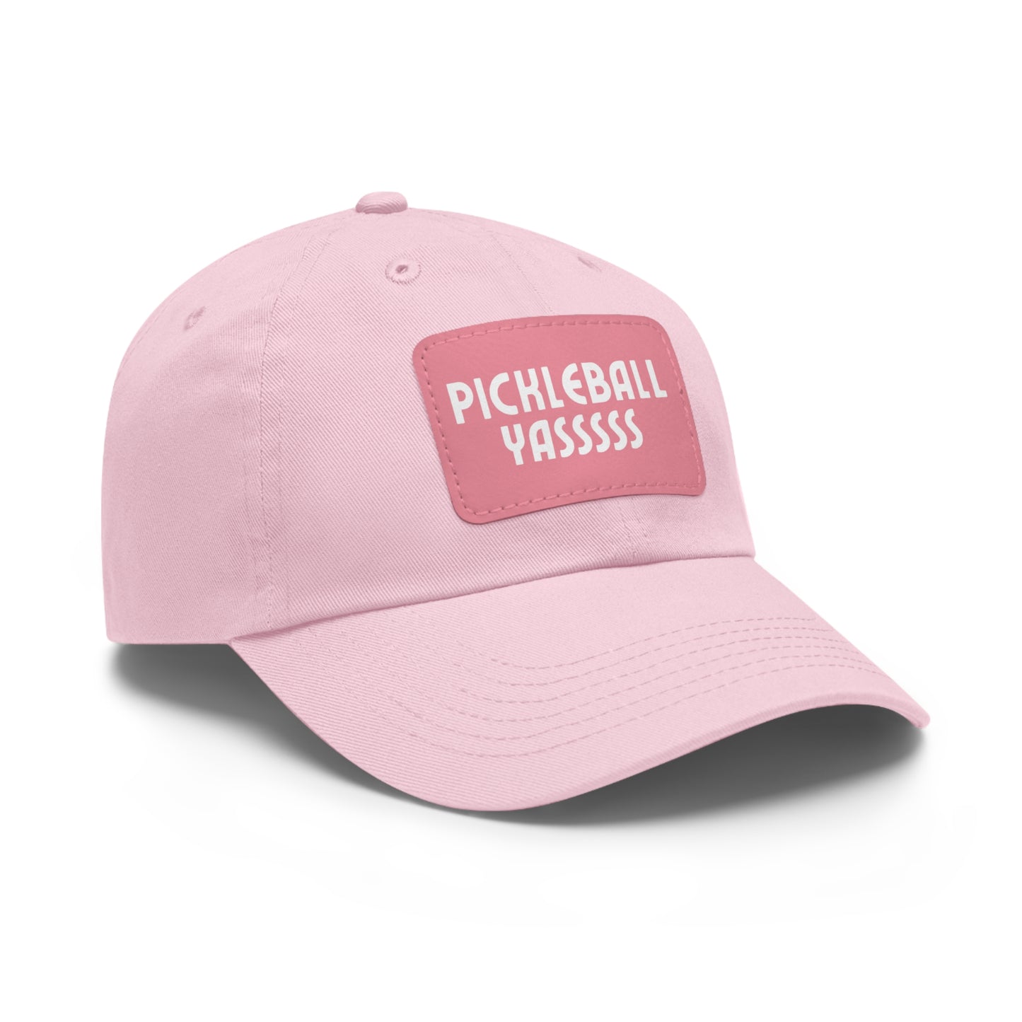 Pickleball YASSSSS Baseball Cap with Leather Patch