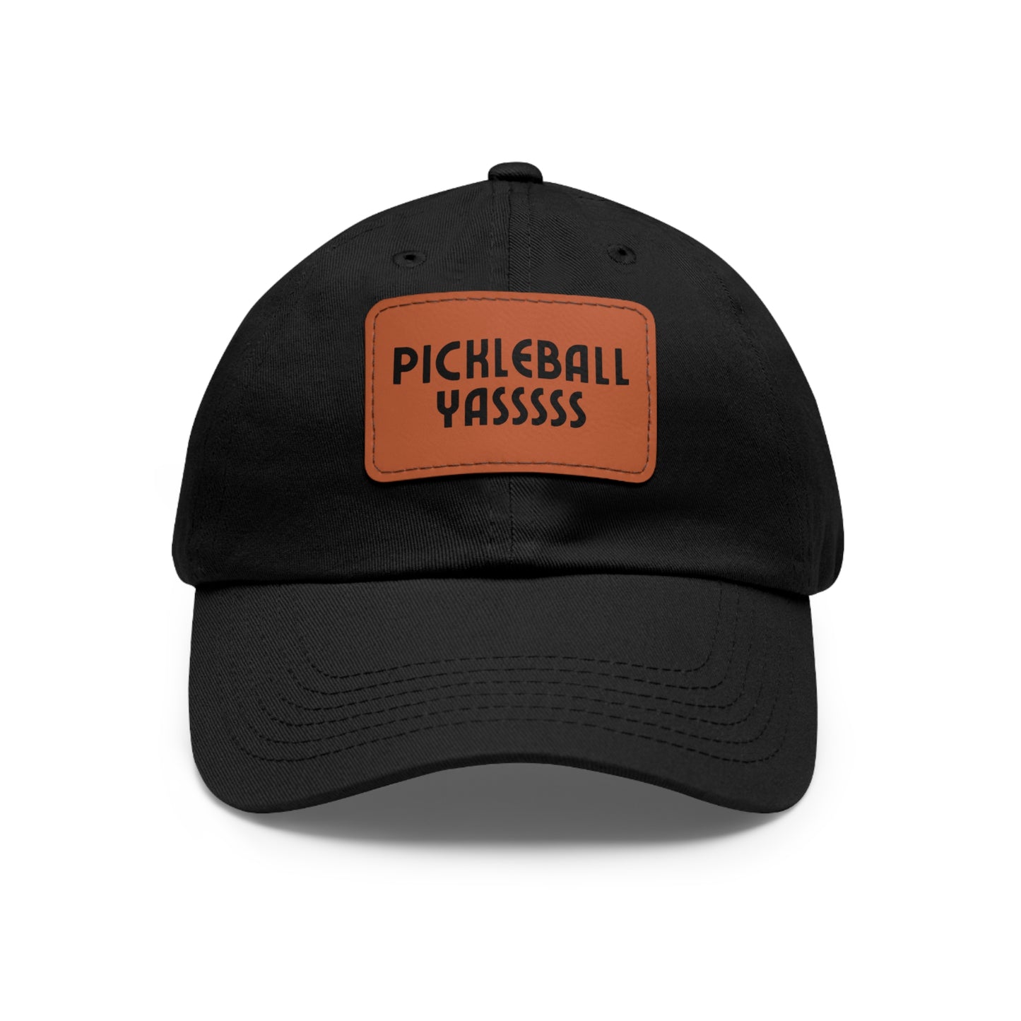 Pickleball YASSSSS Baseball Cap with Leather Patch
