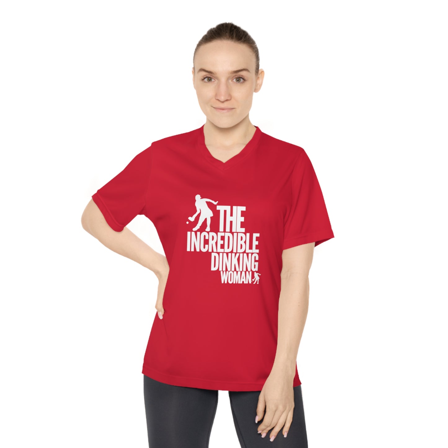 The Incredible Dinking Woman Women's Performance V-Neck