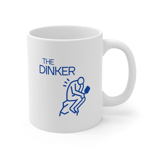 The Dinker Blue Imprint. 11 Oz White Coffee Mug