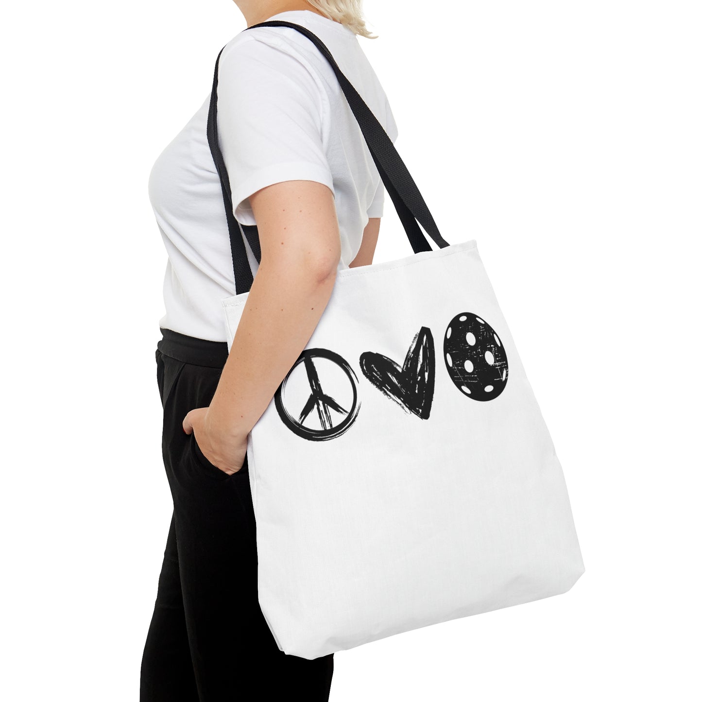 Peace, Love, Pickleball Tote Bag