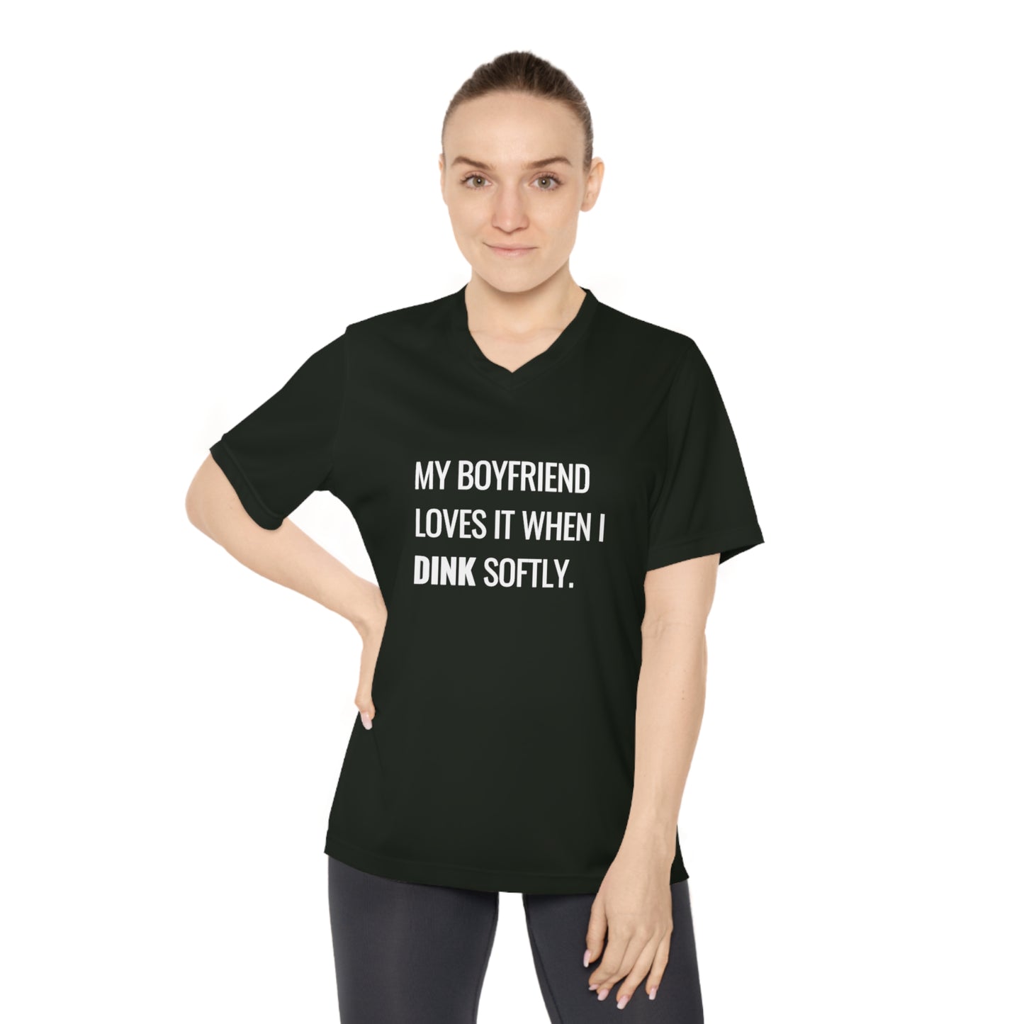 My Boyfriend Loves It When I Dink Softly Women's Performance V-Neck