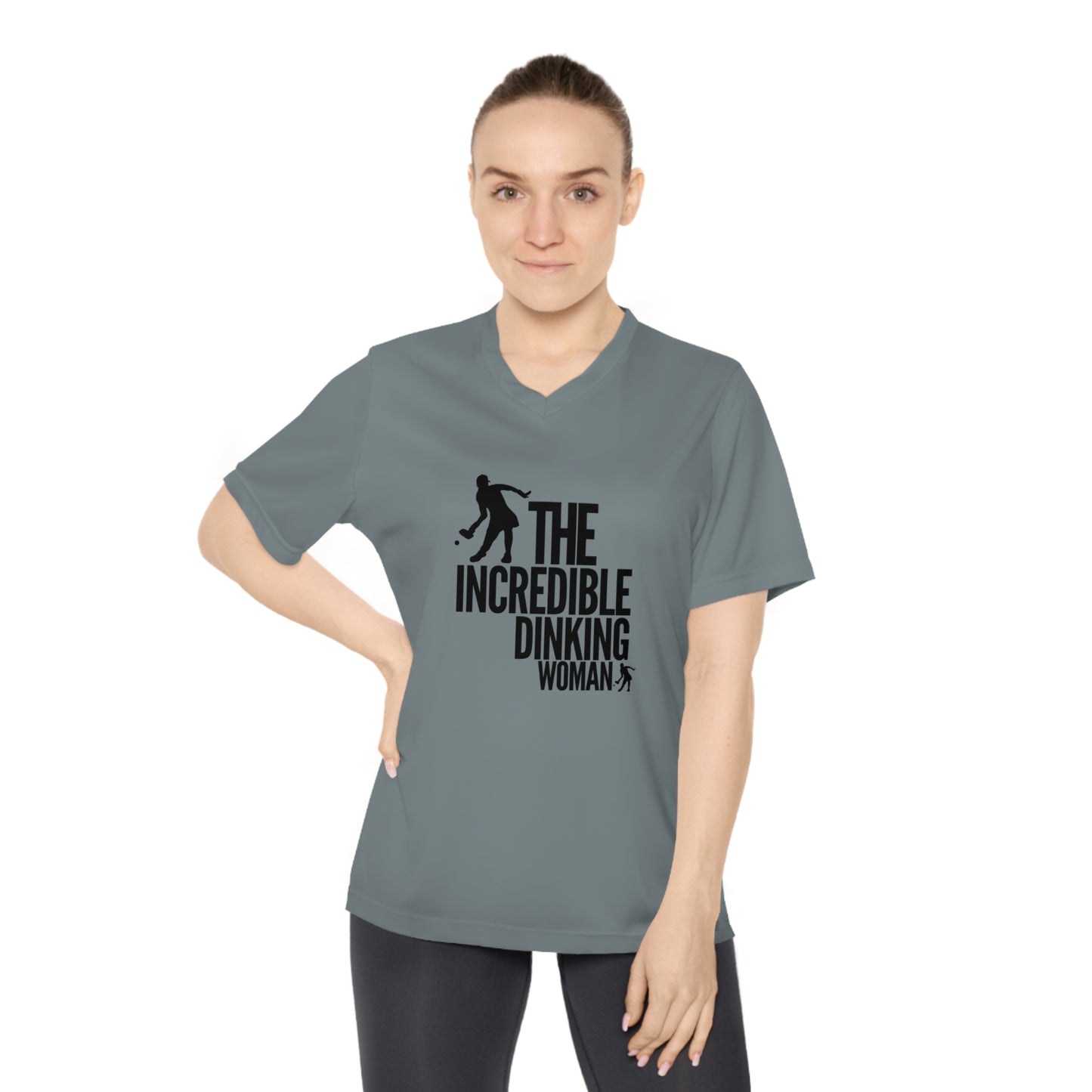 The Incredible Dinking Woman Women's Performance V-Neck