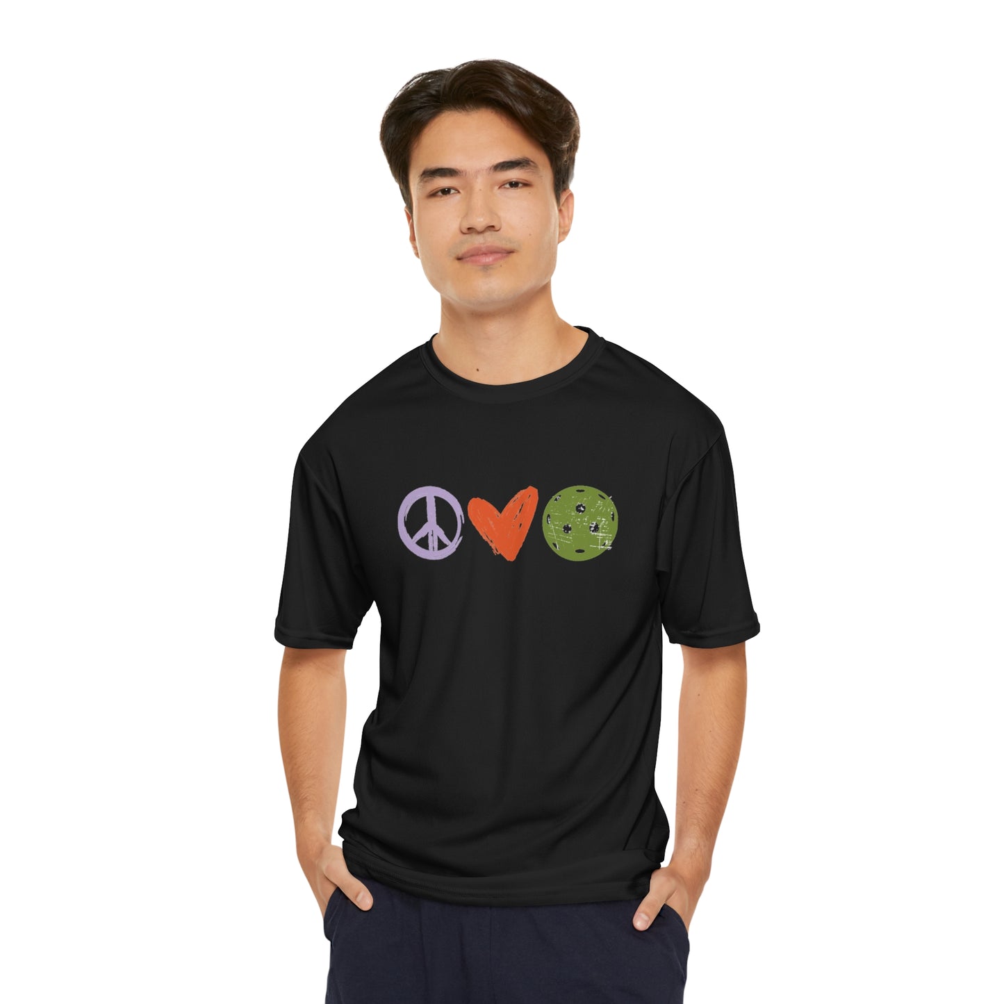 Peace, Love, Pickleball. Color Imprint. Performance