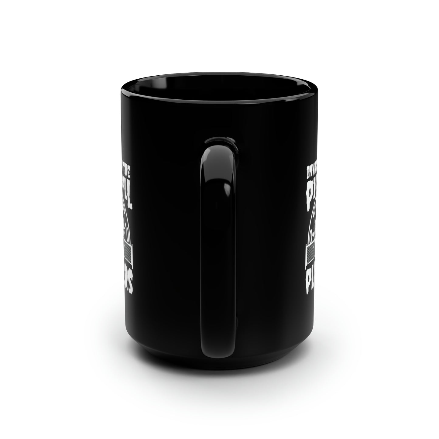 Invasion of the Pickleball Players 15 Oz Black Coffee Mug