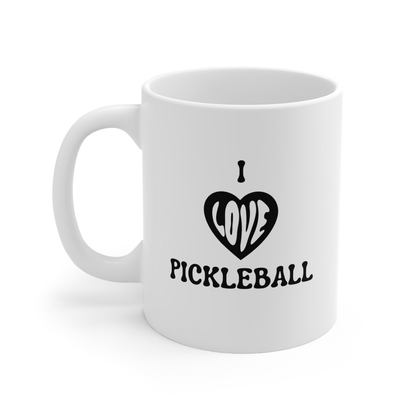 I Love Pickleball 11 Oz White Coffee Mug