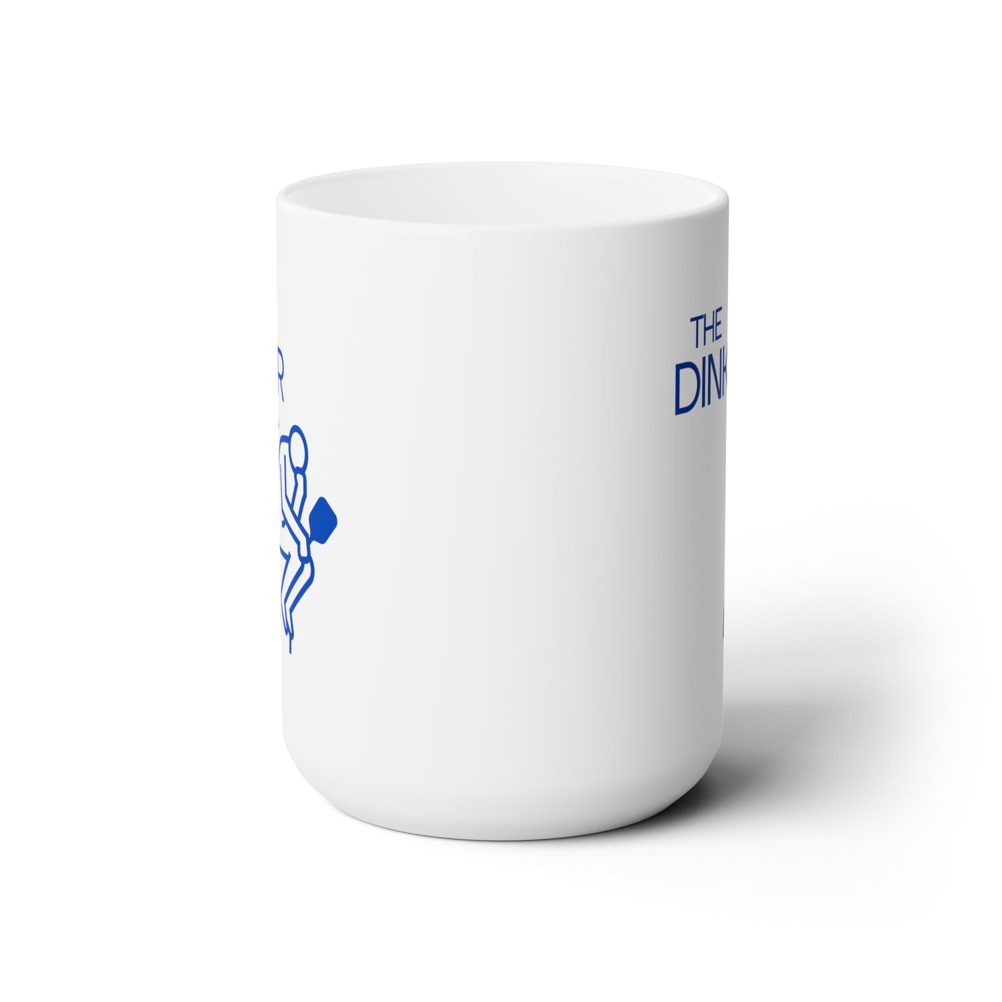 The Dinker Blue Imprint. 15 Oz White Coffee Mug