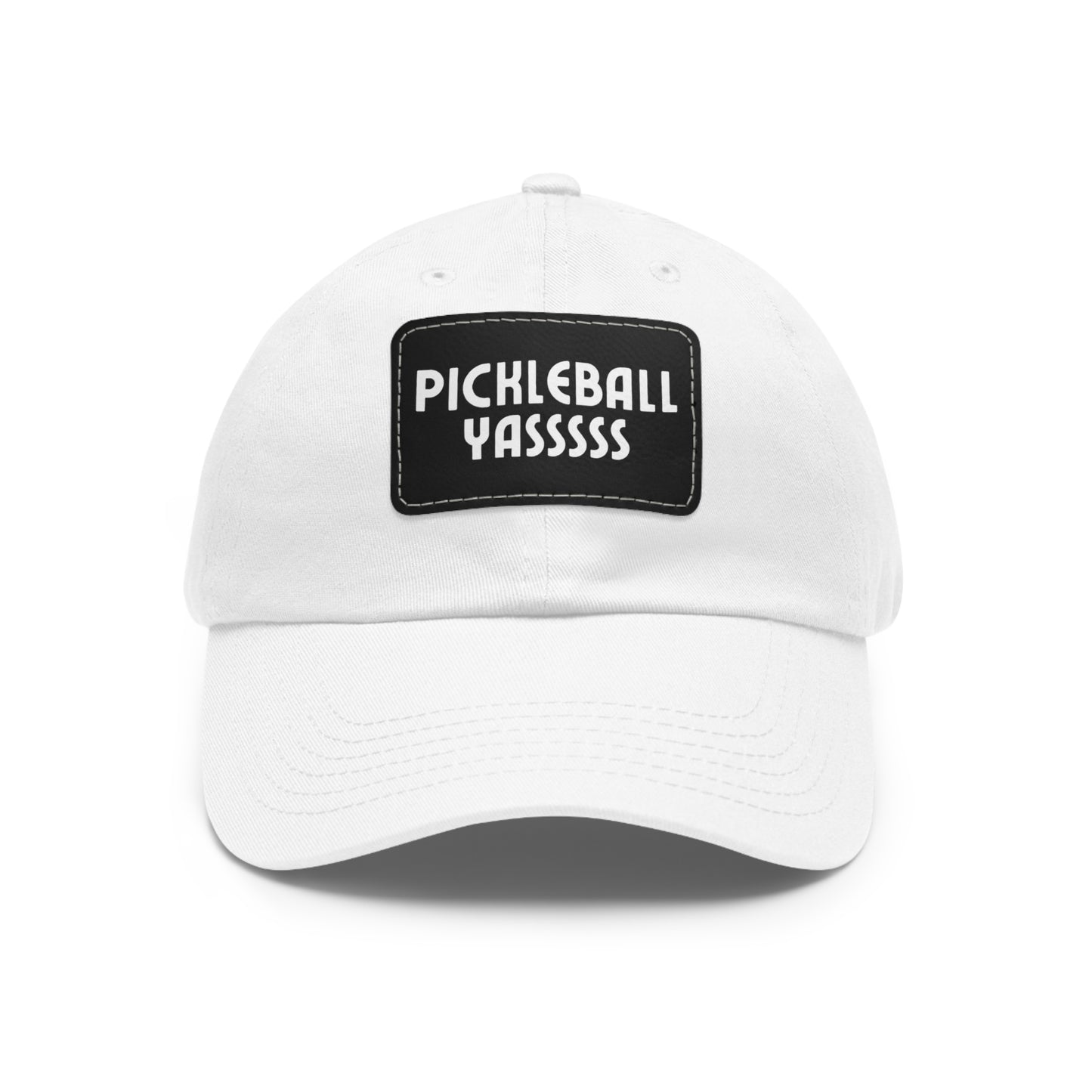 Pickleball YASSSSS Baseball Cap with Leather Patch