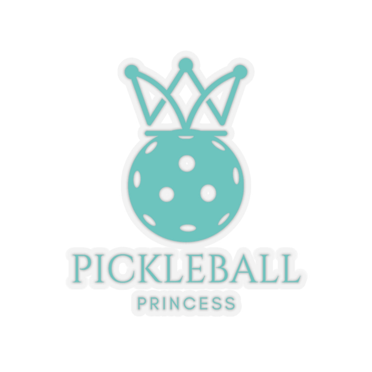 Pickleball Princess Tiffany Blue Imprint Kiss Cut Sticker