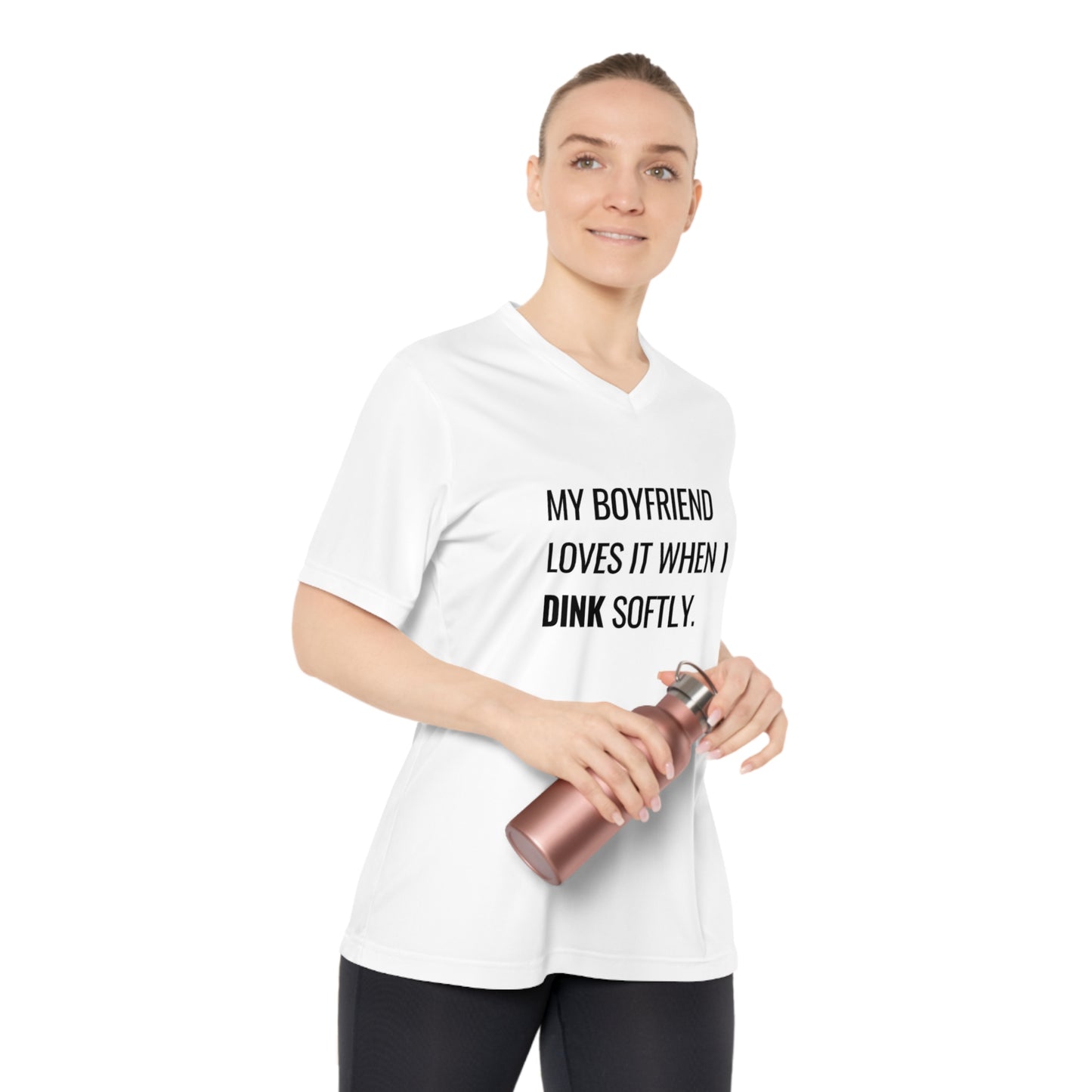 My Boyfriend Loves It When I Dink Softly Women's Performance V-Neck