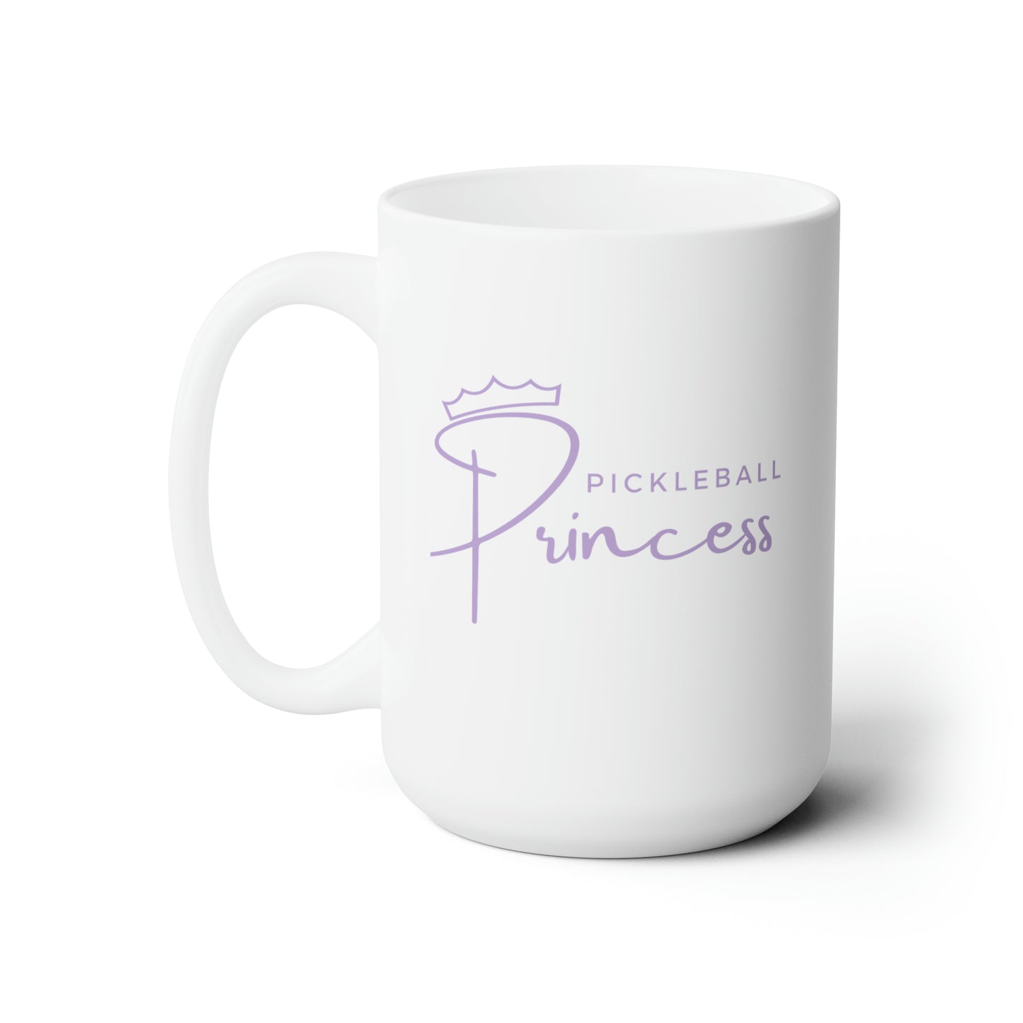 Pickleball Princess Purple Imprint. 15 Oz White Coffee Mug