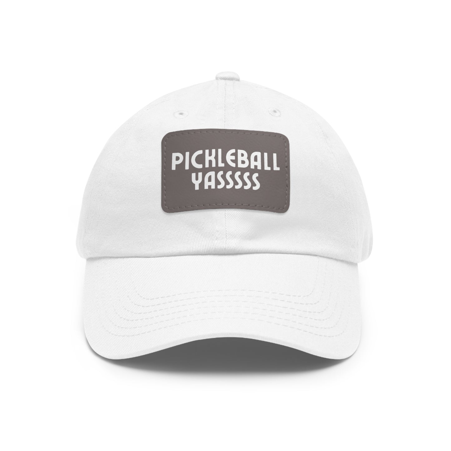 Pickleball YASSSSS Baseball Cap with Leather Patch
