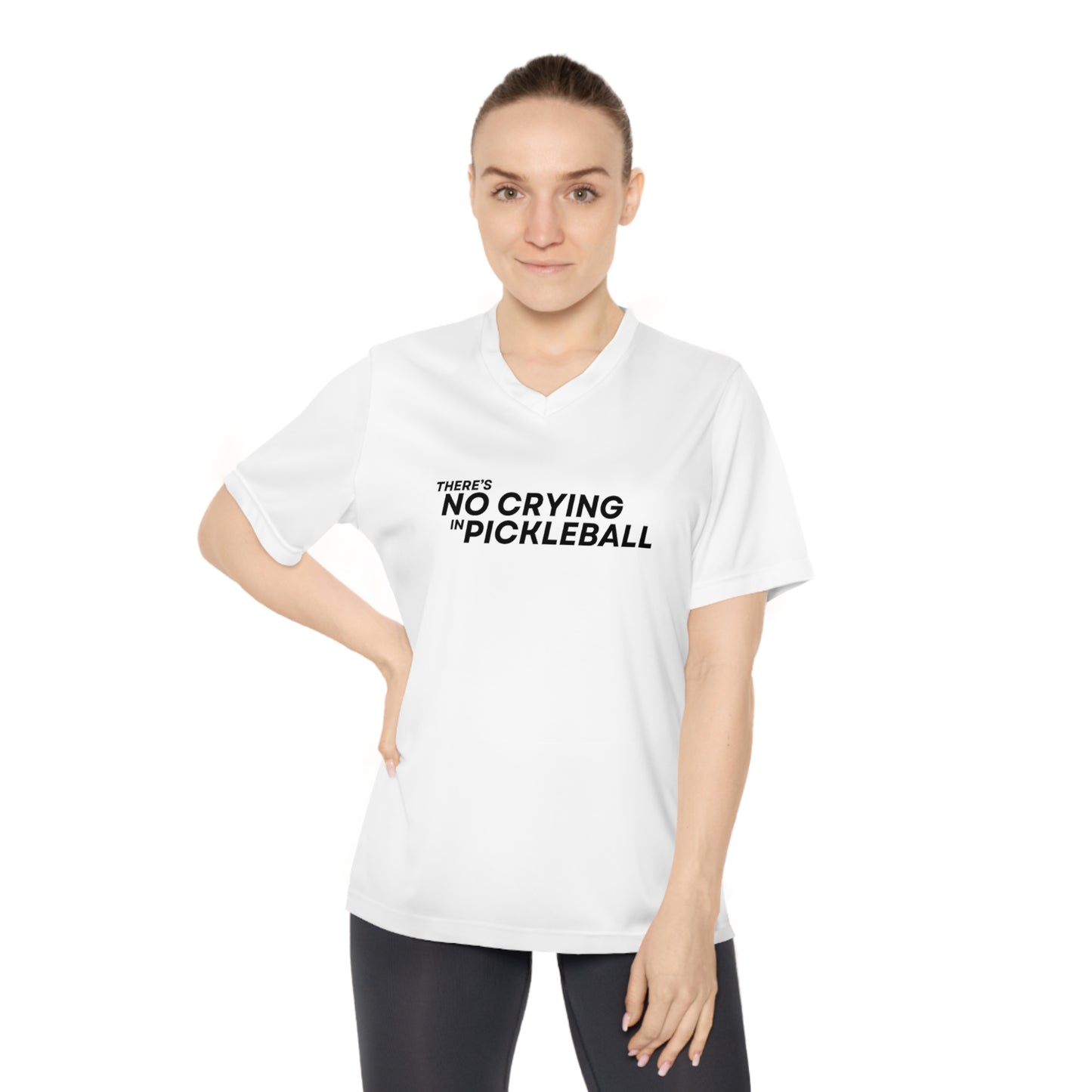 There's No Crying In Pickleball. Women's Performance V-Neck