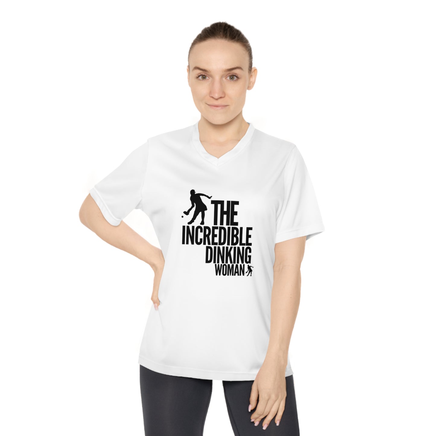 The Incredible Dinking Woman Women's Performance V-Neck