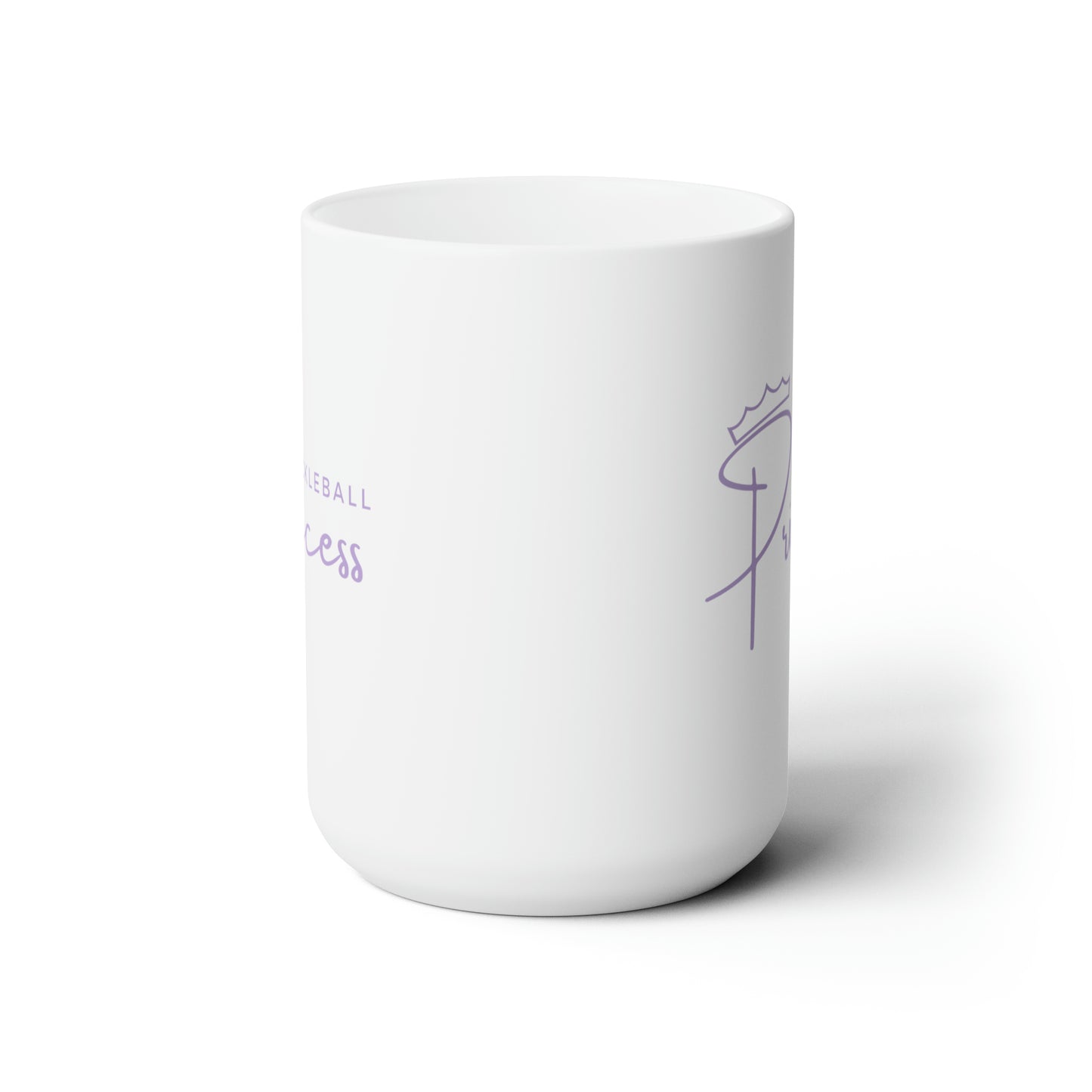 Pickleball Princess Purple Imprint. 15 Oz White Coffee Mug