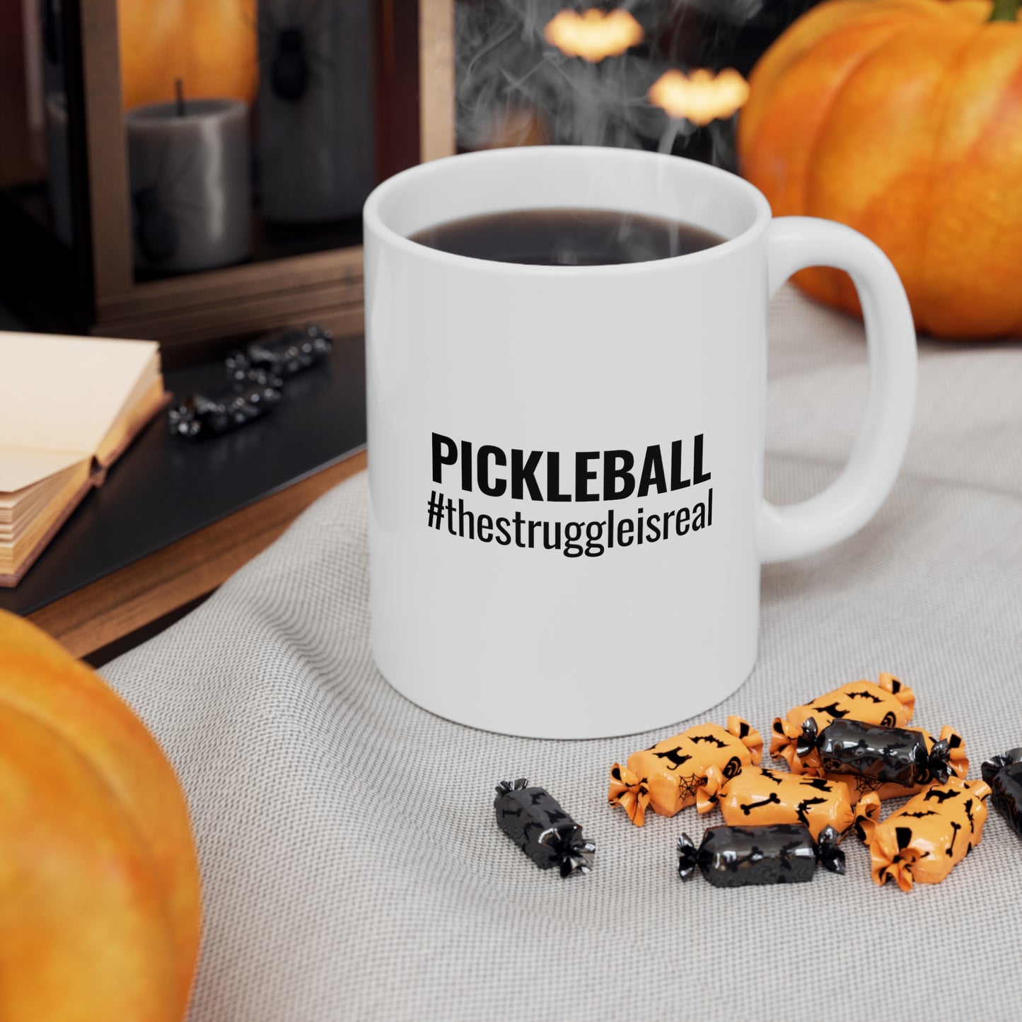 Pickleball #thestruggleisreal 11 Oz White Coffee Mug