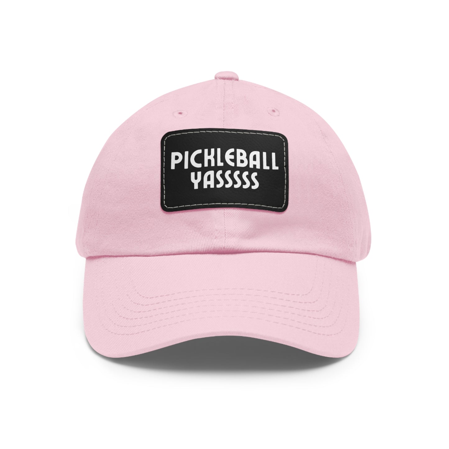 Pickleball YASSSSS Baseball Cap with Leather Patch