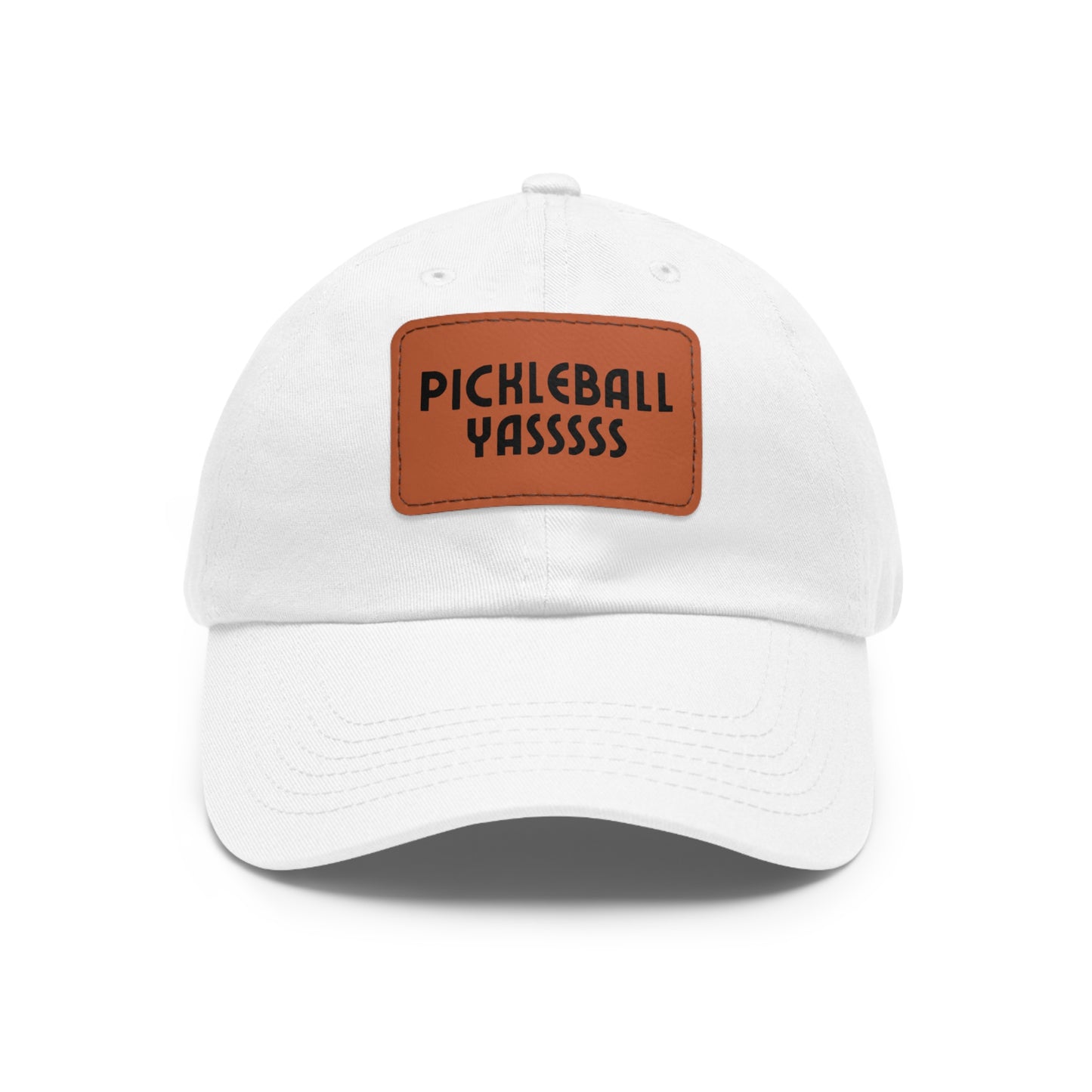 Pickleball YASSSSS Baseball Cap with Leather Patch
