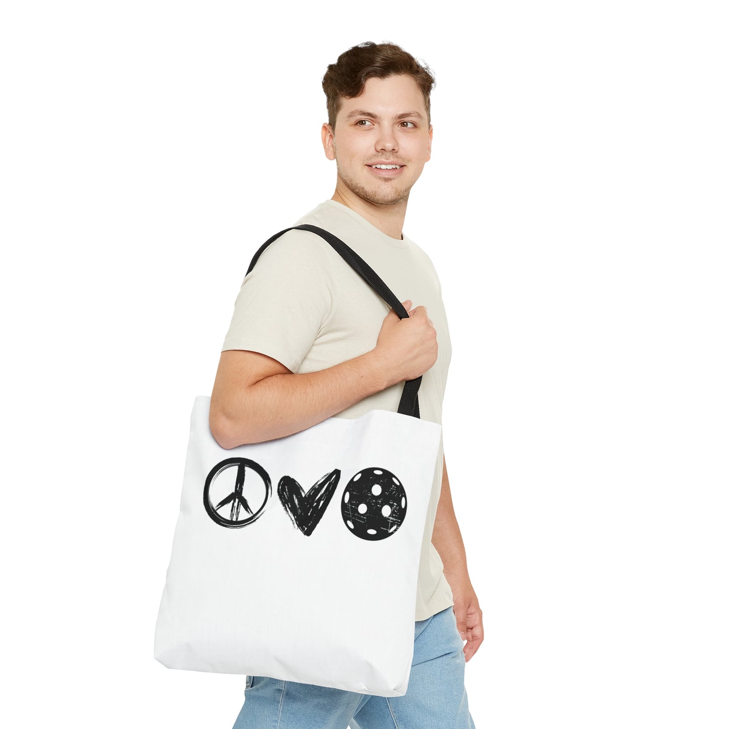 Peace, Love, Pickleball Tote Bag