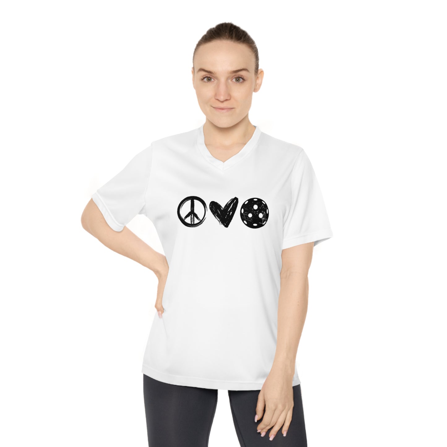 Peace, Love, Pickleball Women's Performance V-Neck