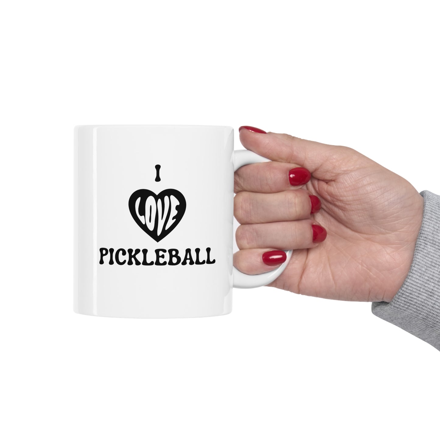 I Love Pickleball 11 Oz White Coffee Mug