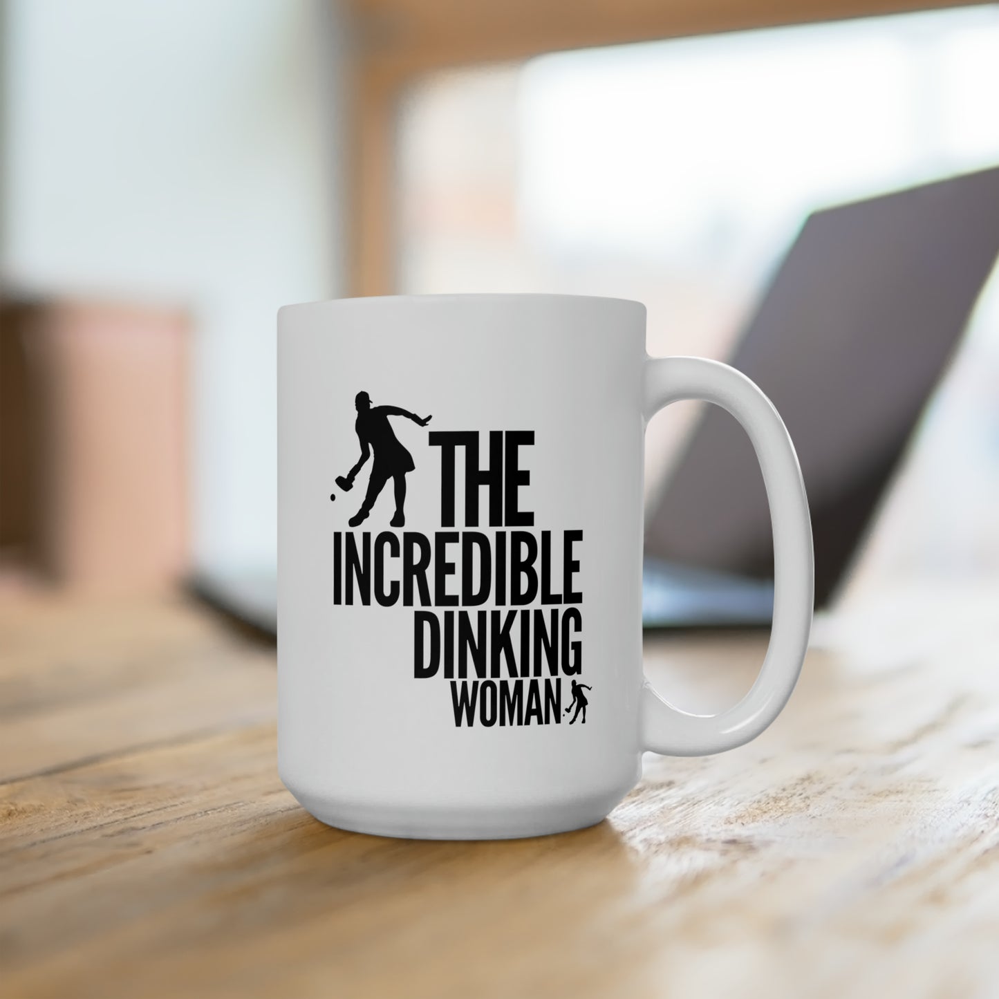 The Incredible Dinking Woman 15 Oz White Coffee Mug
