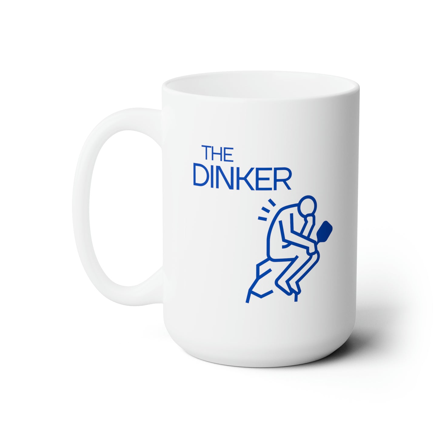 The Dinker Blue Imprint. 15 Oz White Coffee Mug