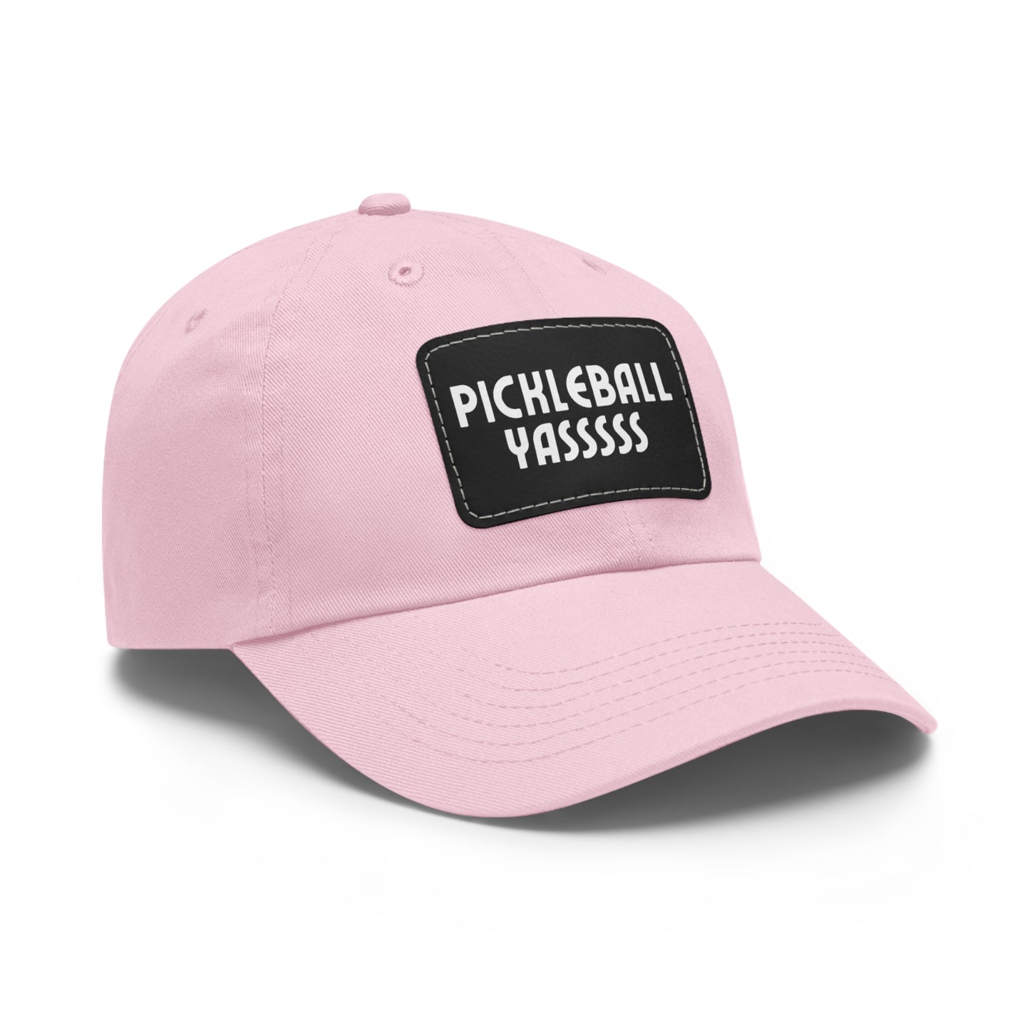 Pickleball YASSSSS Baseball Cap with Leather Patch