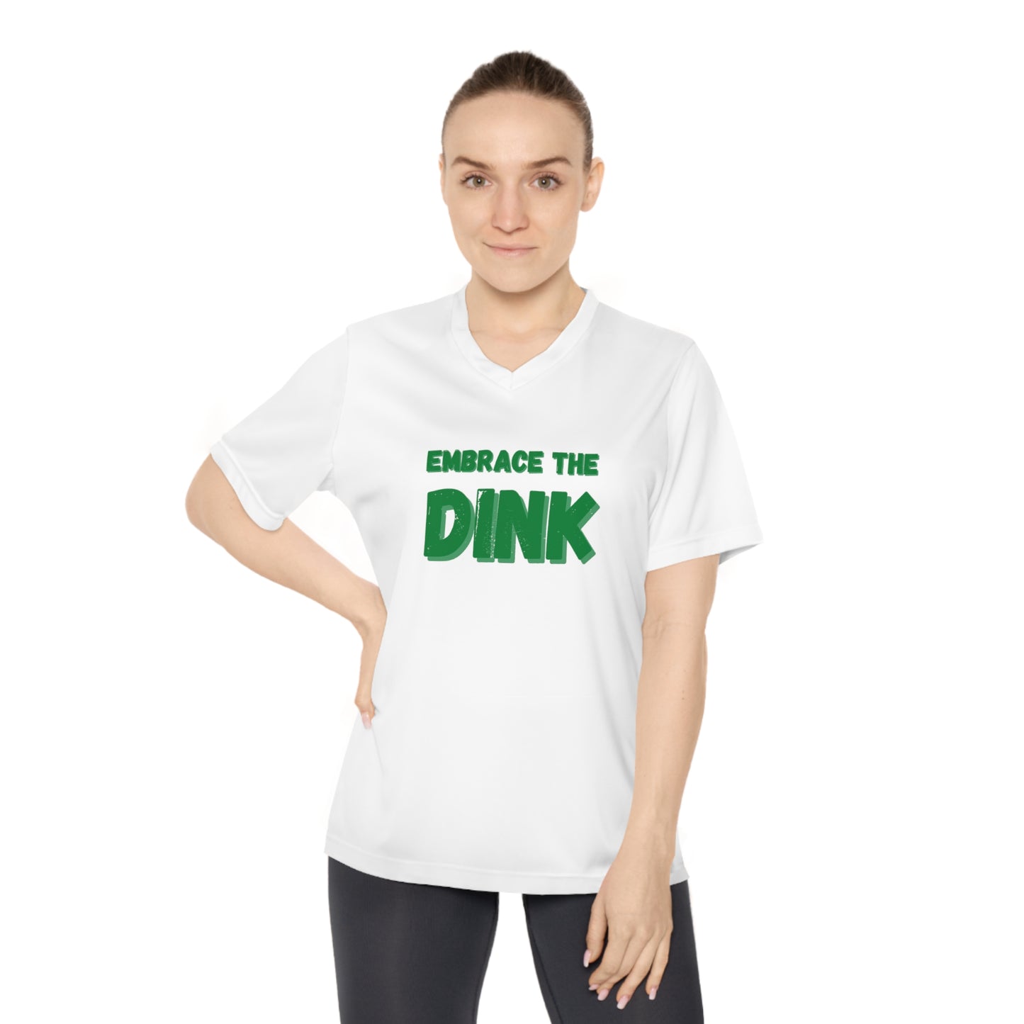 Embrace The Dink. Color Imprint. Women's Performance V-Neck