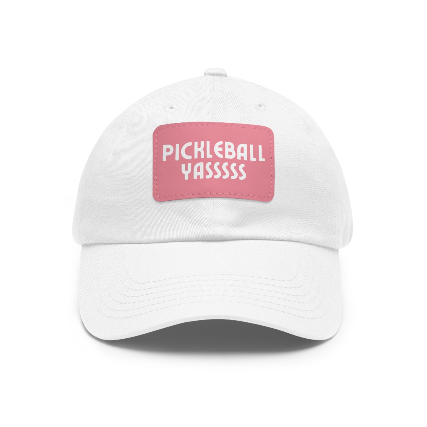Pickleball YASSSSS Baseball Cap with Leather Patch