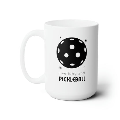 Live Long And Pickleball 15 Oz White Coffee Mug