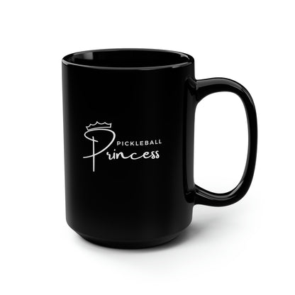 Pickleball Princess 15 Oz Black Coffee Mug