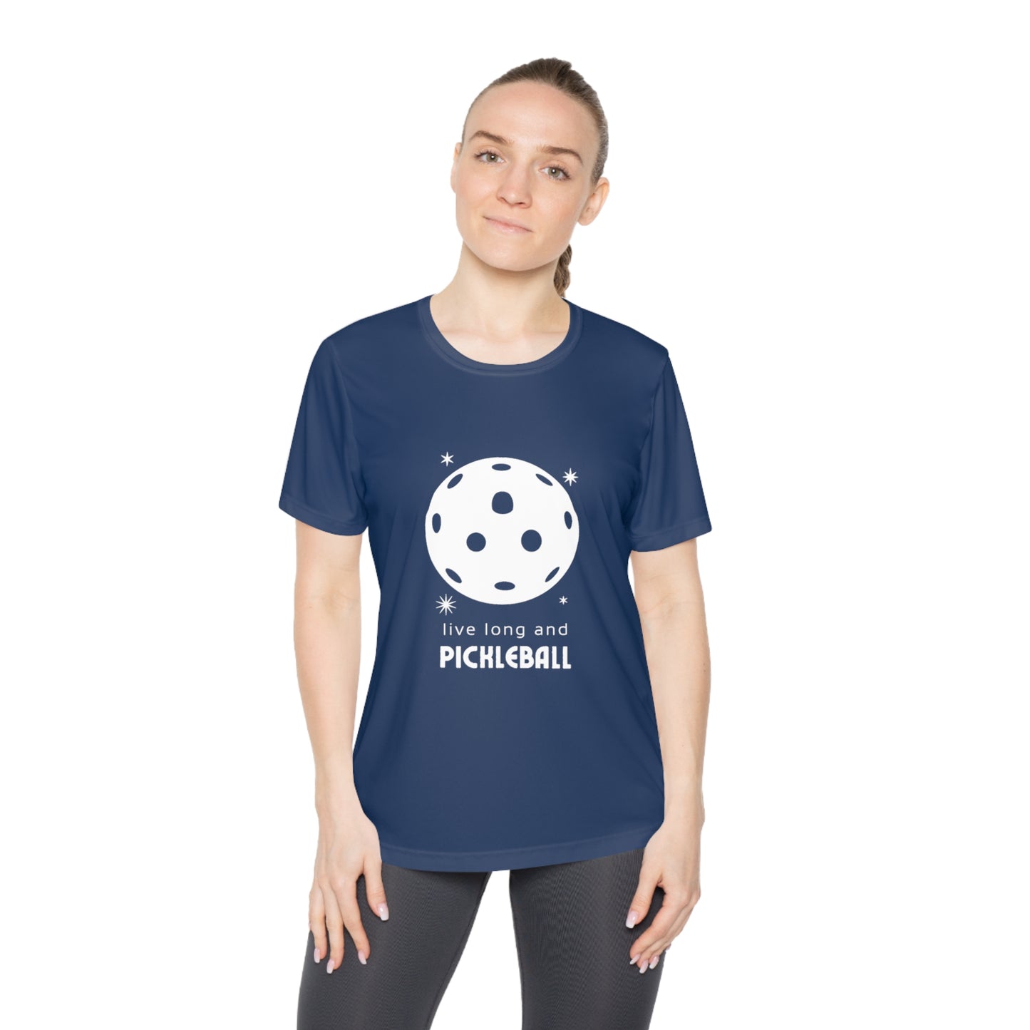 Live Long And Pickleball.  Women's Moisture Wicking