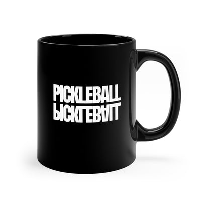 Pickleball Mirrored 11 Oz Black Coffee Mug