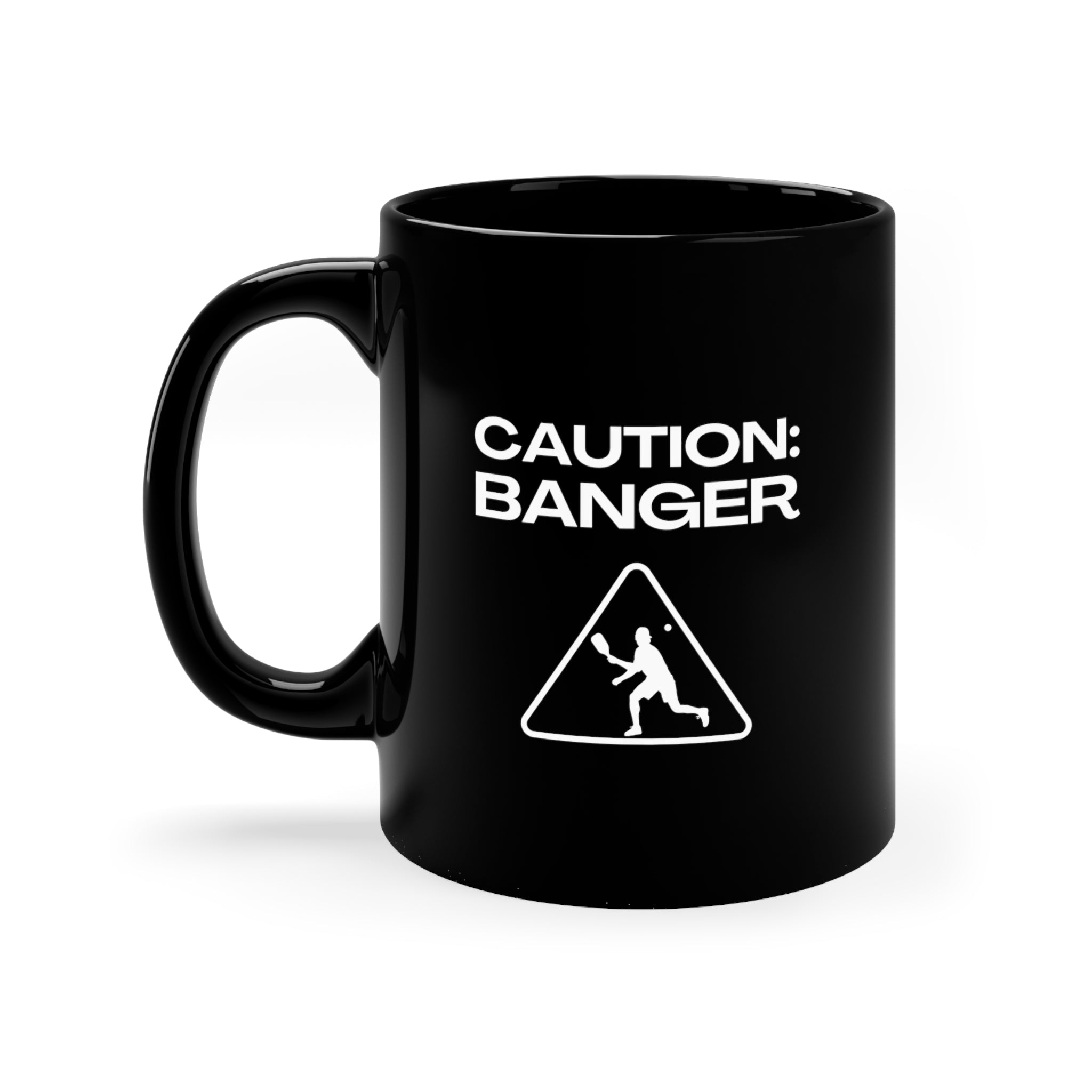 Caution: Banger 11 Oz Black Coffee Mug – Pickleball Printables