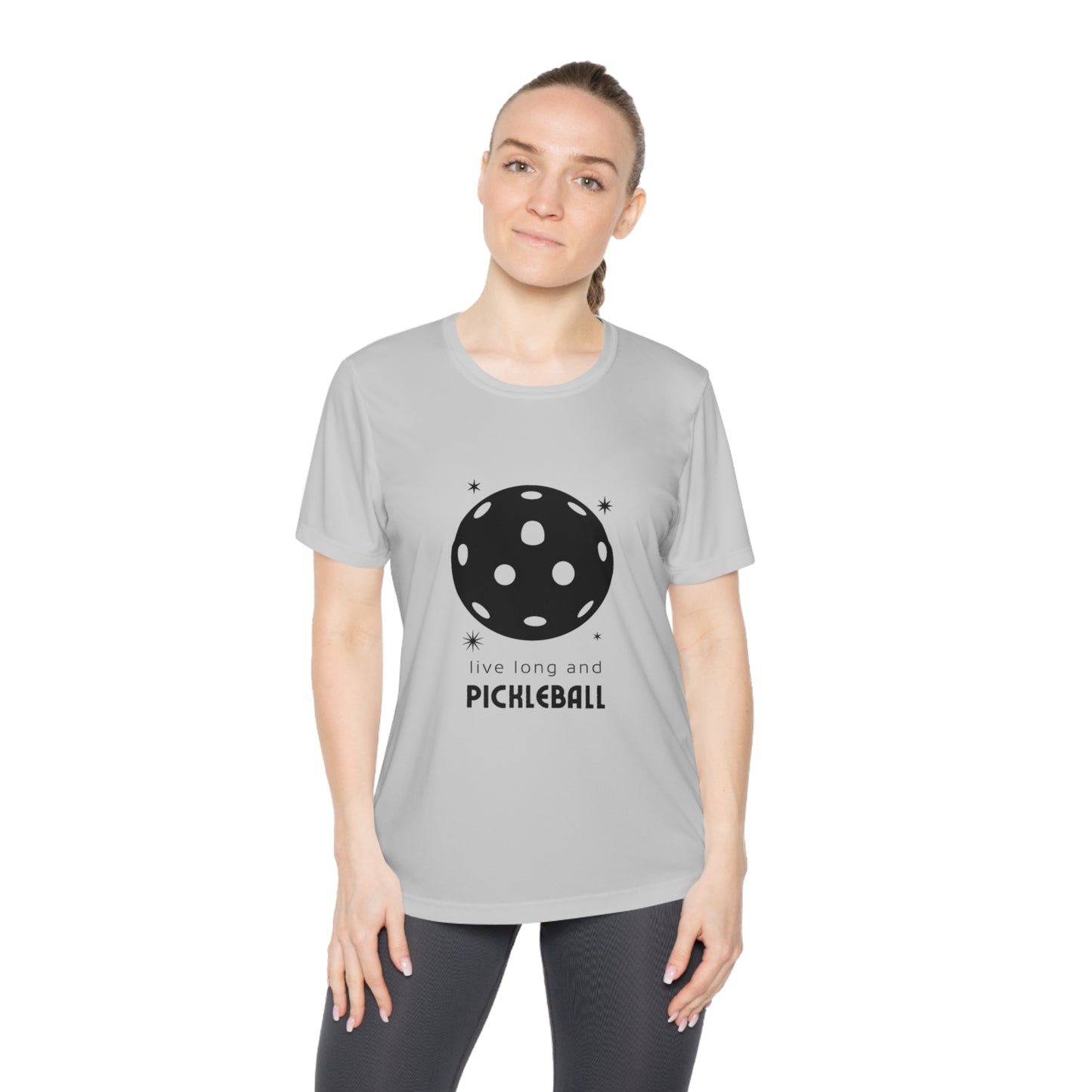 Live Long And Pickleball.  Women's Moisture Wicking