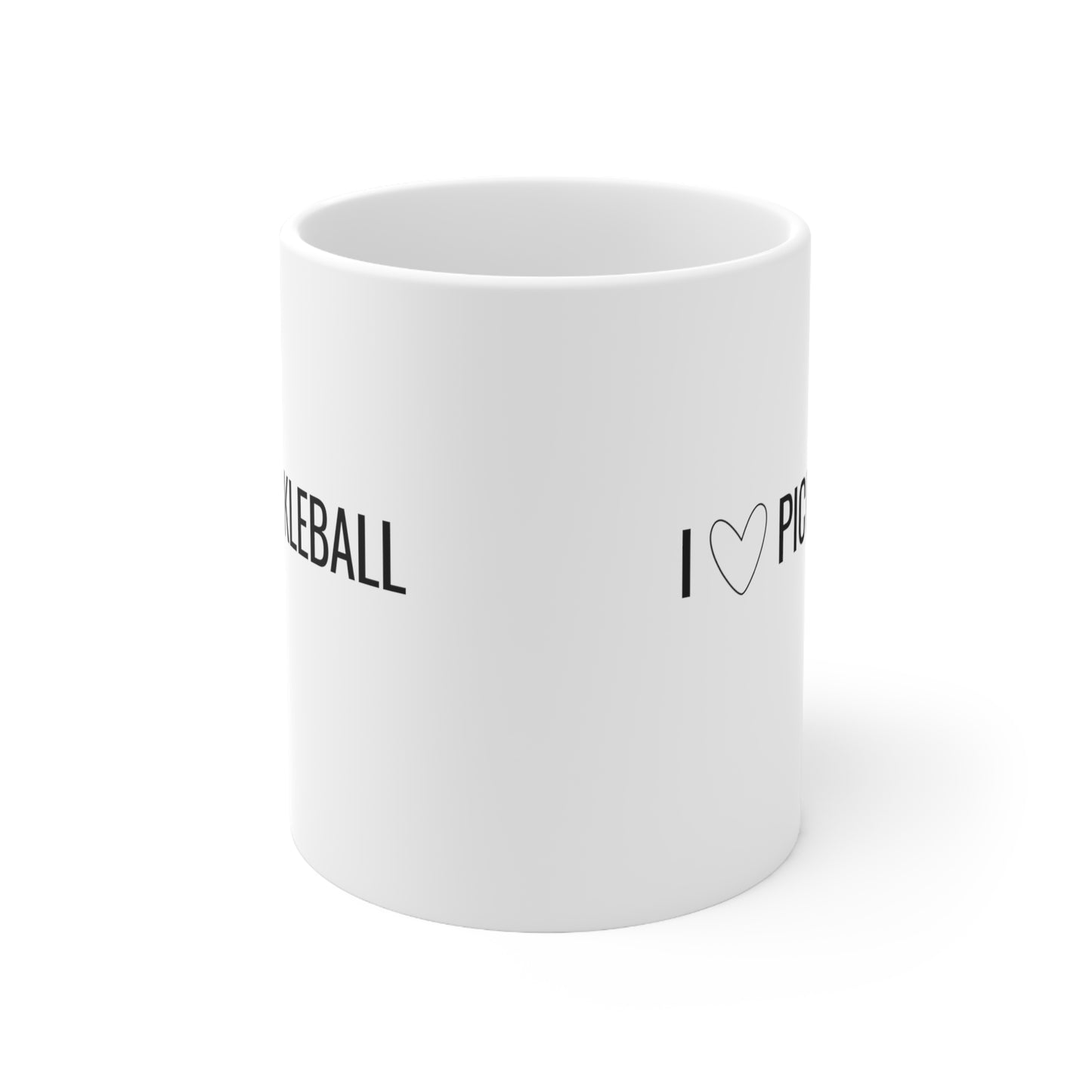 I Heart Pickleball 11 Oz White Coffee Mug