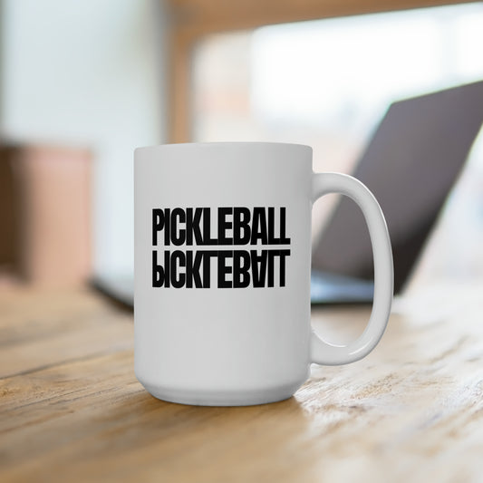 Pickleball Mirrored 15 Oz White Coffee Mug