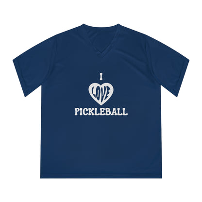 I Love Pickleball Women's Performance V-Neck