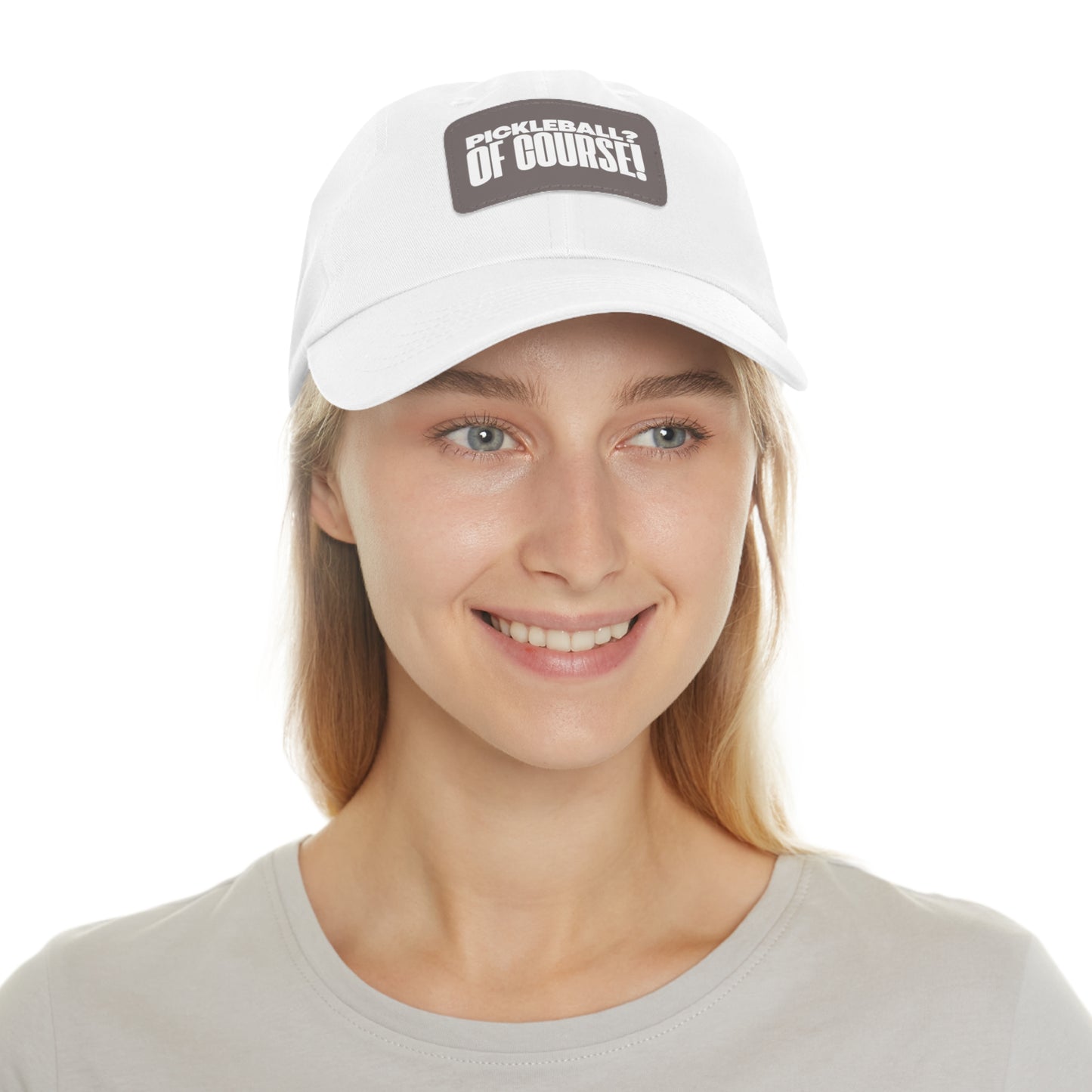 Pickleball?  Of Course! Baseball Cap with Leather Patch