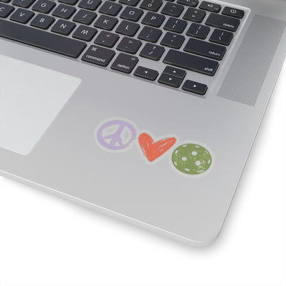 Peace, Love, Pickleball Kiss Cut Sticker