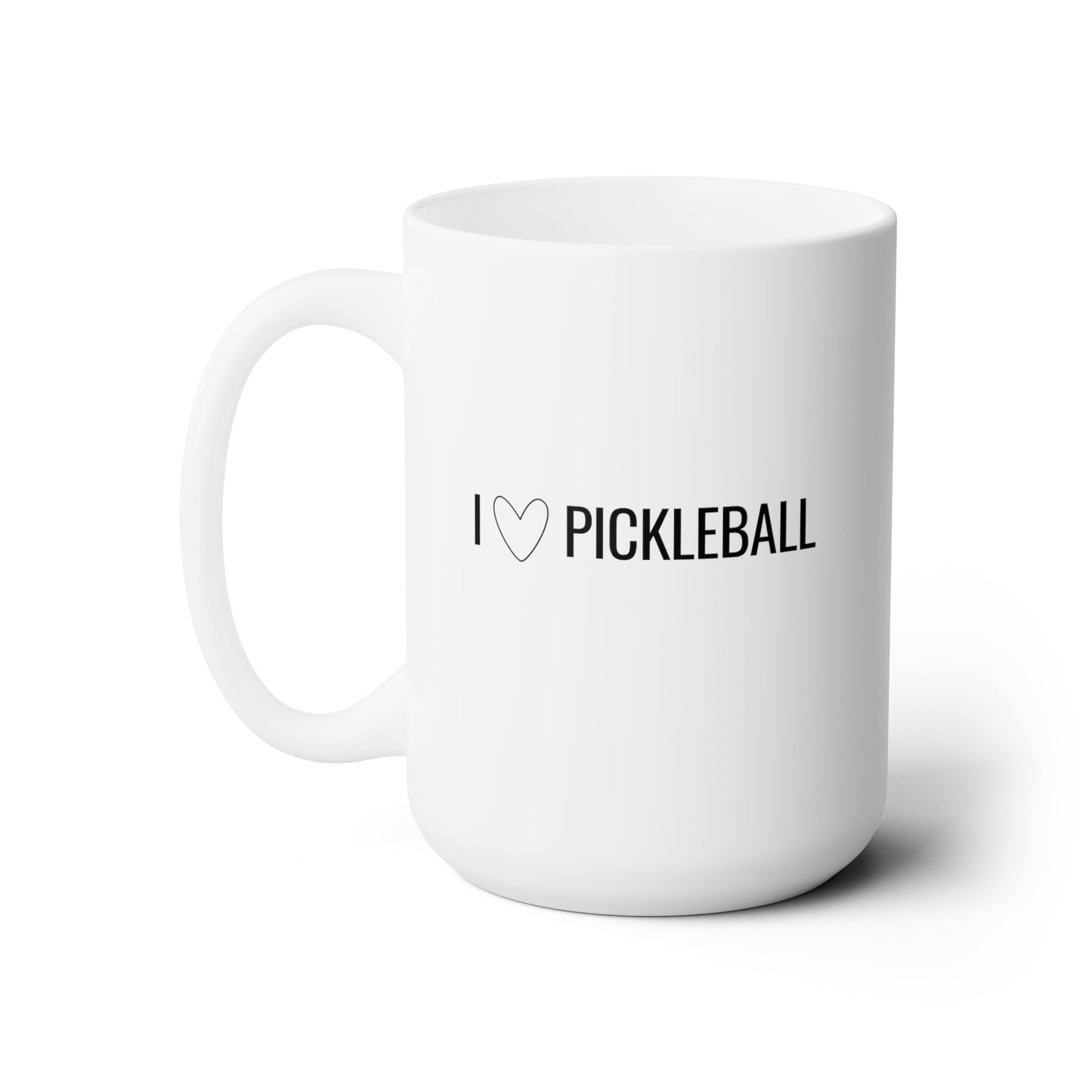 I Heart Pickleball 15 Oz White Coffee Mug