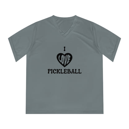 I Love Pickleball Women's Performance V-Neck