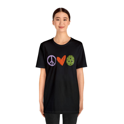 Peace, Love, Pickleball. Color Imprint. Bella+Canvas