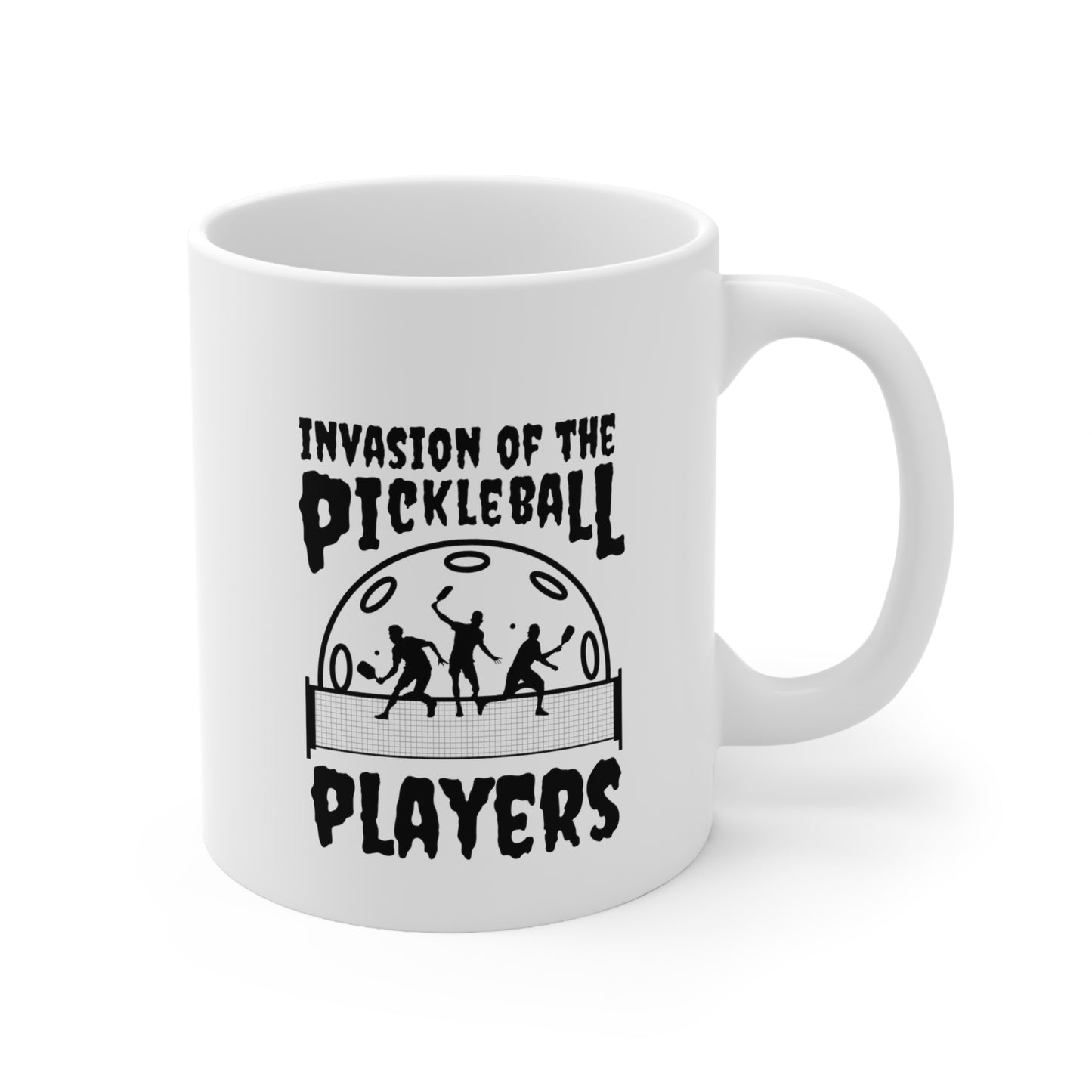 Invasion of the Pickleball Players 11 Oz White Coffee Mug