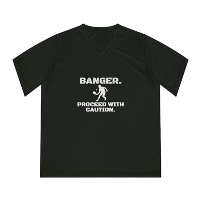 Banger. Proceed With Caution. Women's Performance V-Neck