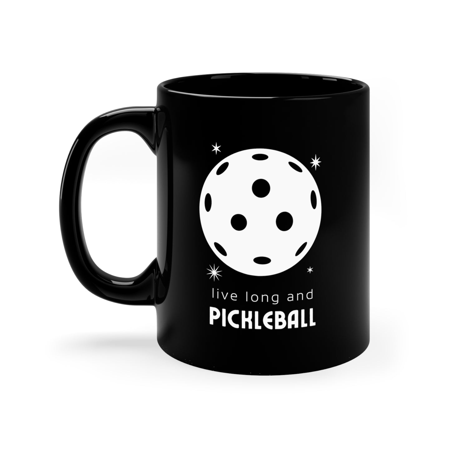 Live Long And Pickleball 11 Oz Black Coffee Mug