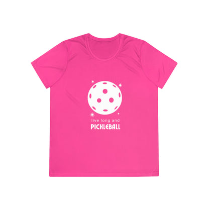 Live Long And Pickleball.  Women's Moisture Wicking