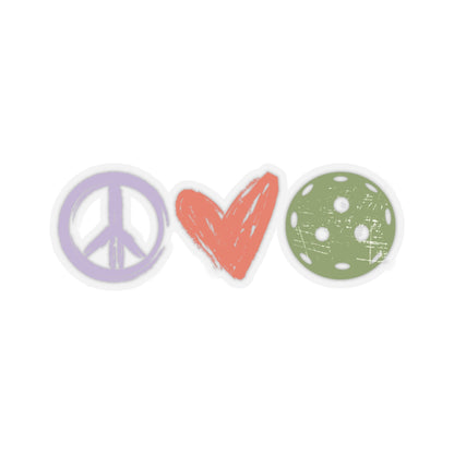 Peace, Love, Pickleball Kiss Cut Sticker